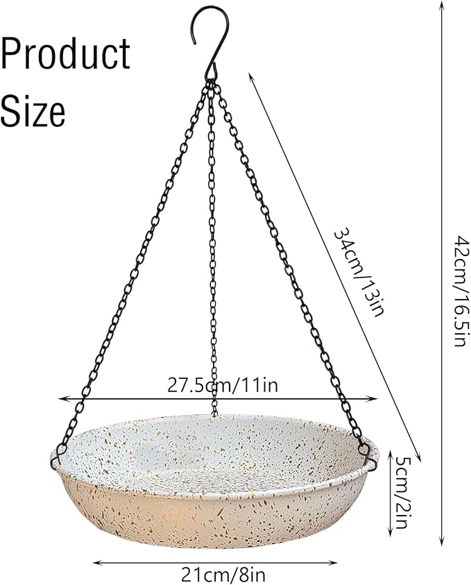 Hanging Metal White Birdbath - Image 4