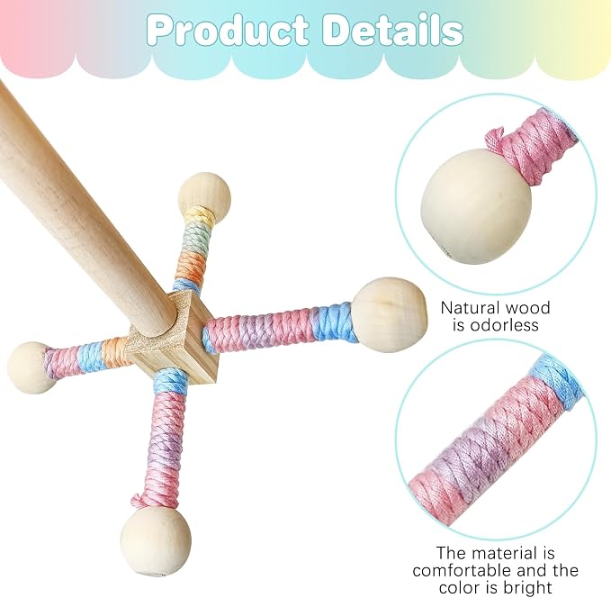 BNOSDM Bird Rope Perch with Stand Perch Toy Set Bendable Rope Perches Wooden - Image 3