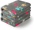 Luciphia 1 Pack 3 Blankets Fluffy Premium Fleece Pet Blanket Flannel Paw Bone by luciphia