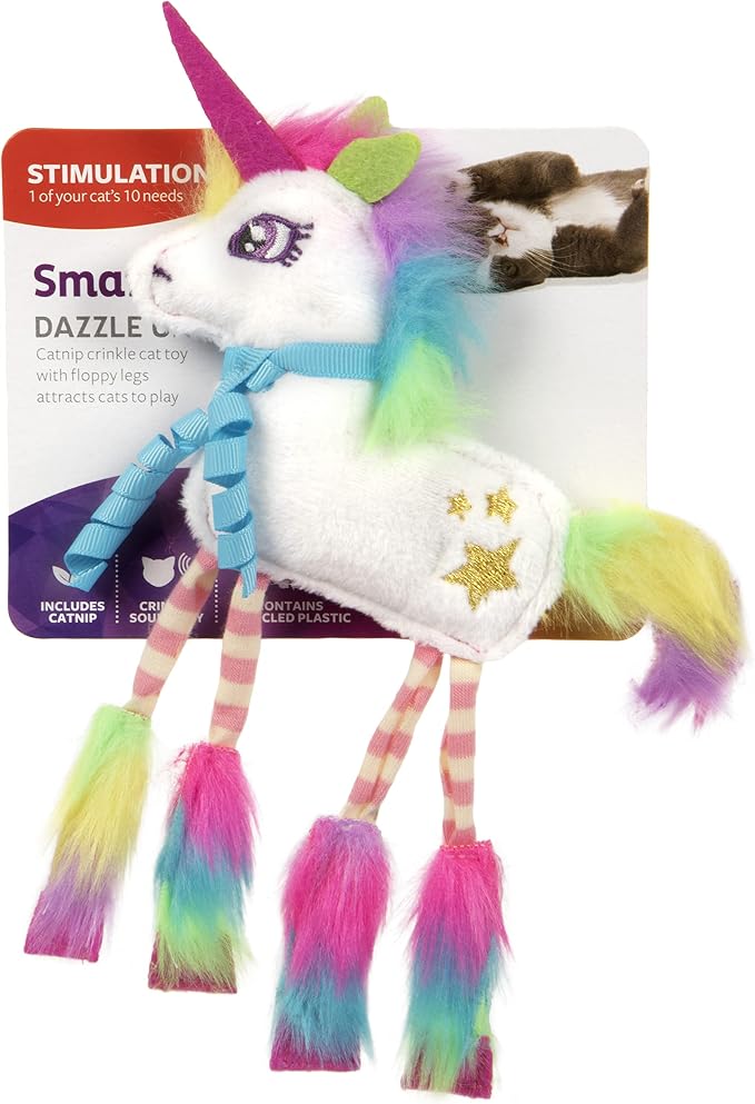 SmartyKat Dazzle Unicorn Crinkle Plush Catnip Cat Toy - Image 6