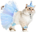 Cat Birthday Princess Costume for Kitten Crown Hat Tutu Skirt Kitten Princess by PetToysSupplies