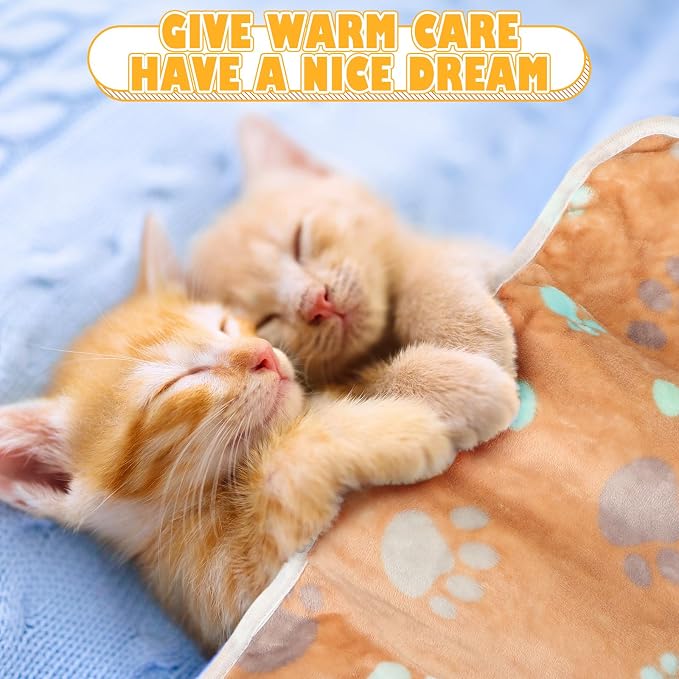 Chumia 18 Pcs Fleece Pet Blanket Soft Warm Sleep Mat Fluffy Cute Puppy Supplies - Image 4