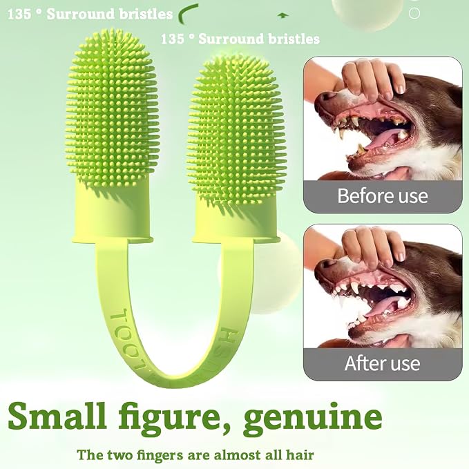 6pcs Dog Bath Brush & Finger Toothbrush Set - Image 6