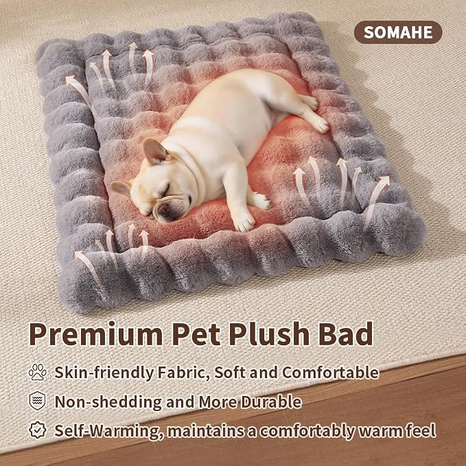 Self-Warming Cat Bed, Plush Faux Fur Pet Bed Mat - Image 2
