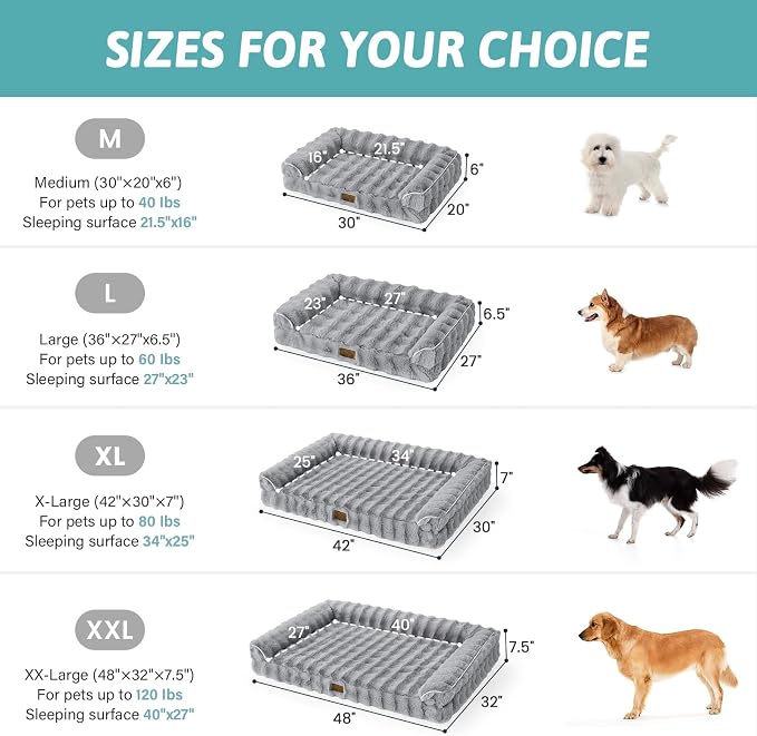 Faux Fur Orthopedic Dog Bed, Super Soft Large Dog Bed, Supportive Foam Bolster - Image 3