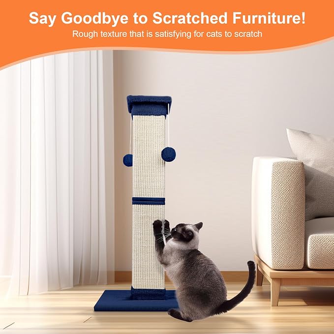 Cat Scratching Post 33 Inch Nature Sisal Scratch Post - Image 3