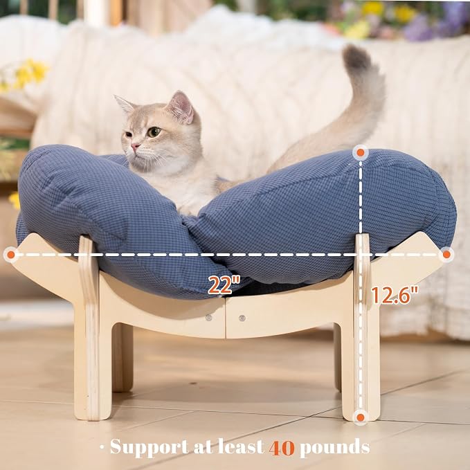 CHEERHOME PETS Elevated Cat Bed Wooden - Image 4