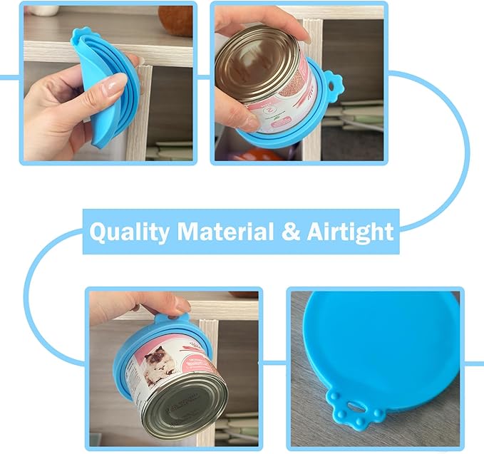 Pet Can Opener & 3 Pcs Cat Food Can Lids | Universal BPA Free Silicone Covers & - Image 4