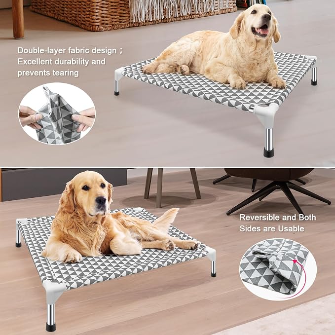 Elevated Outdoor Dog Bed, Medium Size, Cotton Material, Non-Slip Feet, Fits up - Image 3