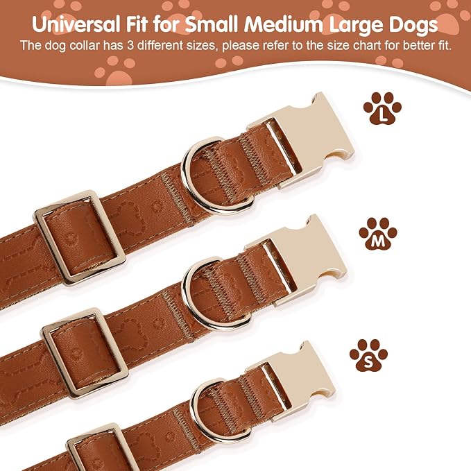 TDTOK Stylish Leather Dog Collar, Comfortable Soft PU Leather Dog Collars - Image 2