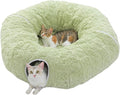 PEQULTI Cat Tunnel with Bed for Indoor Cats, Cat Play Donut Tunnel with by PEQULTI