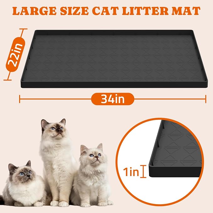Extra Large Silicone Cat Litter Mats, Non-Slip Kitty Litter Mat - Image 4