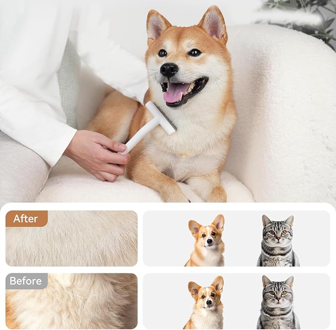 aumuca Pet Deshedding Tools for Short Haired Cats & Dogs, Dematting Deshedding - Image 2