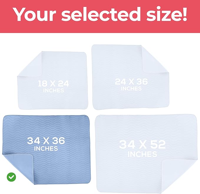 Utopia Bedding Waterproof Incontinence Bed Pads 34 x 36 Inches, Washable and - Image 3