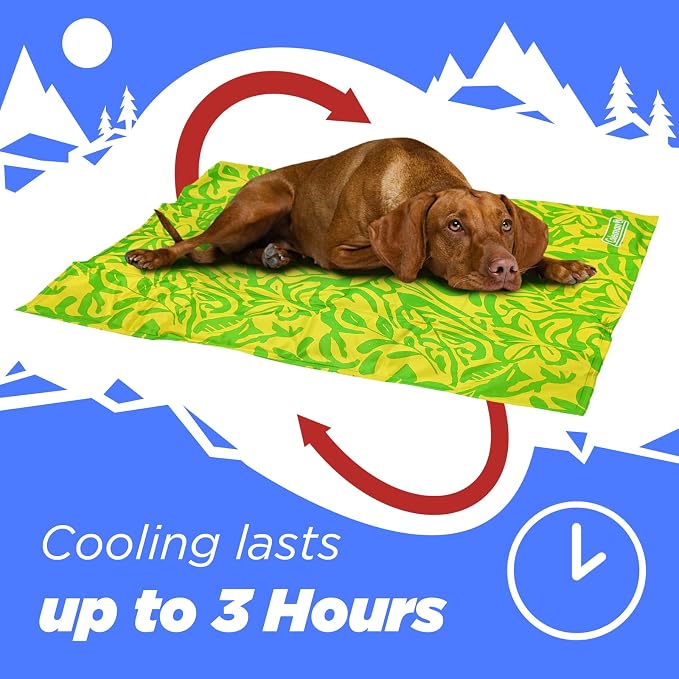 Coleman Small Green Botanical Pattern Reversible Cooling Mat – 18” x 24” - Image 4