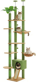 PETEPELA Floor to Ceiling Cat Tree, Adjustable 90.5''-100.4'' Cat Tower Cactus by PETEPELA