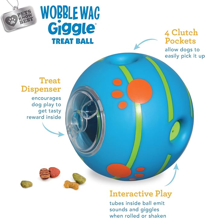Wobble Wag Giggle Treat Ball- Interactive Dog Toy & Treat Dispenser, Fun Giggle - Image 2