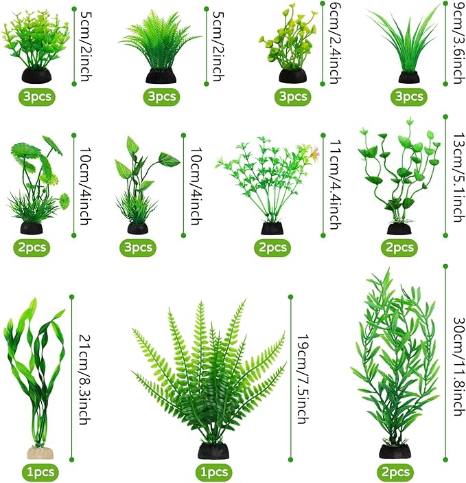 Fish Tank Accessories Aquarium Decorations Green Plants, Aquarium Decor Plastic - Image 2