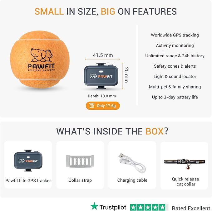 Pawfit Lite for Cats 4g GPS Tracker | Ultra-Small Design | Real-Time Tracking | - Image 5