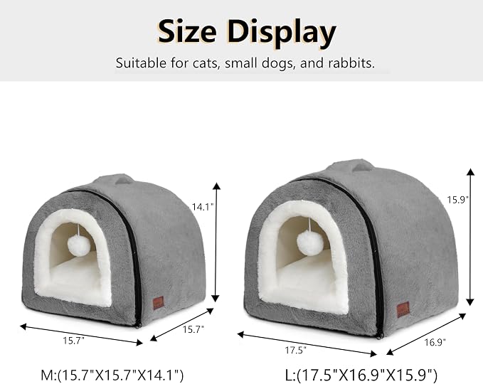 Cat Bed for Indoor Cats，Foldable cat cave，Anti-Slip & Water-Resistant - Image 5