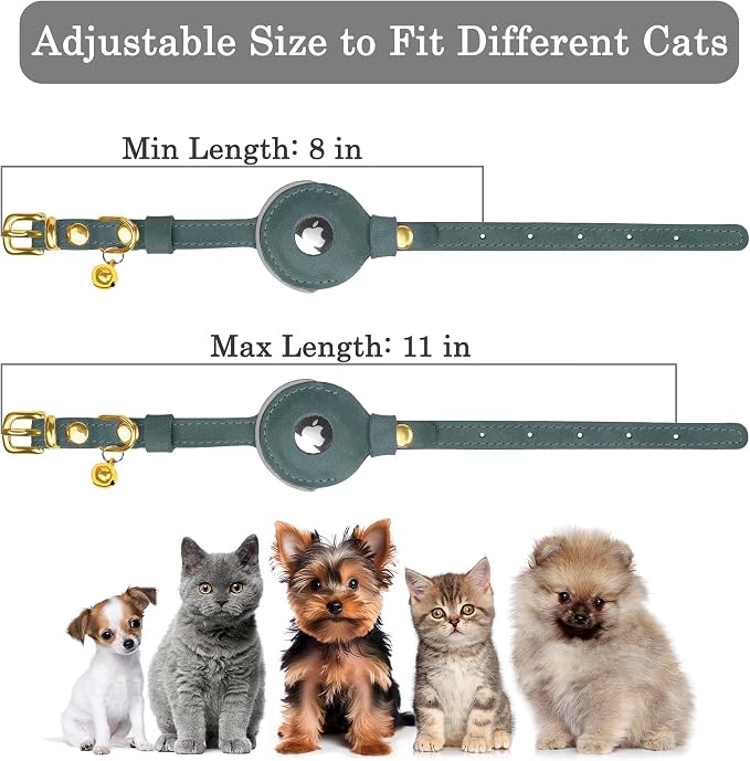 OOPSDOGGY Reflective Leather AirTag Cat Collar - Image 3