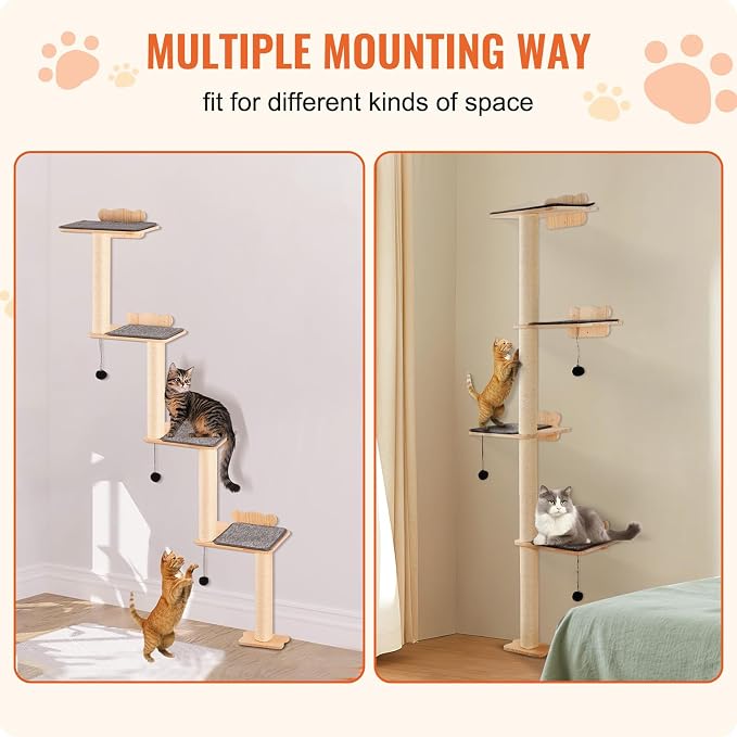 VEVOR 4 Tiers Cat Wall Furniture Set - Image 6