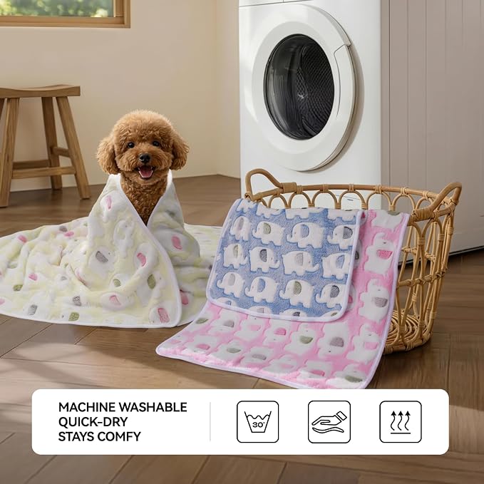 LINENLUX 1 Pack 3 Blankets Super Soft Fluffy Premium Fleece Dog Blankets - Image 4
