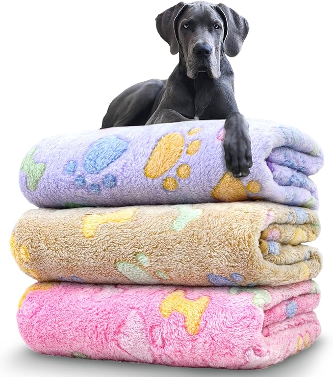 Dog Blankets for Large Dogs, 3 Pack Dog Blanket Washable 41" x 31", Fuzzy Soft by NXDZI