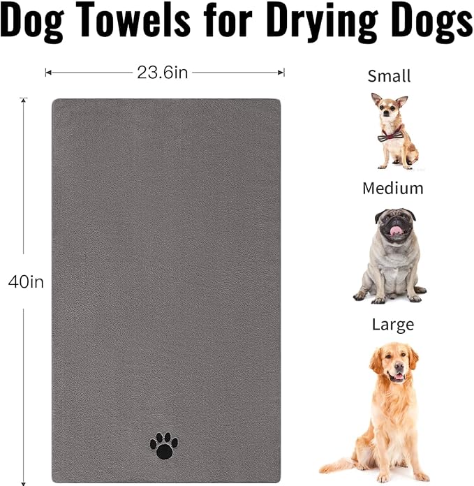 Microfiber Dog Towels for Drying Dogs, Super Absorbent and Soft Pet Grooming - Image 3