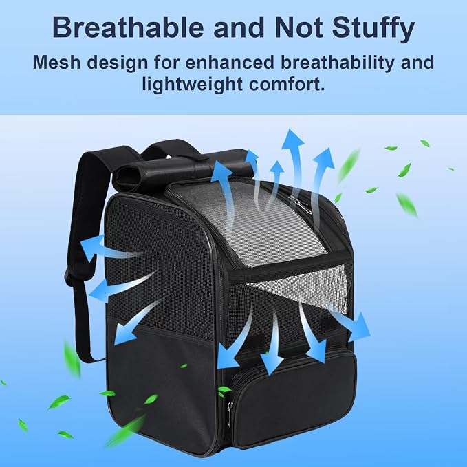 Pesen Cat Backpack Carrier, Breathable & Foldable Pet Carriers - Image 3