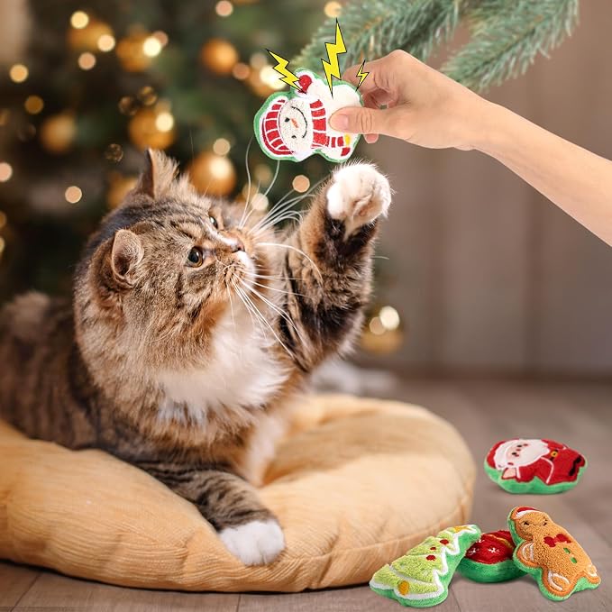 Retro Shaw Christmas Cat Toys, Xmas Catnip Toys - Image 5