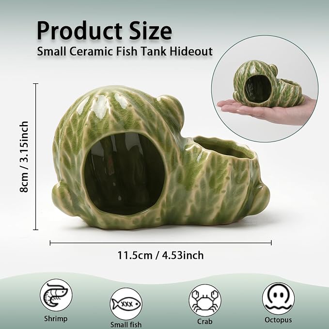 Aquarium Decor Cave Betta Fish Tank Accessories Ornaments Cactus House Hideout - Image 2