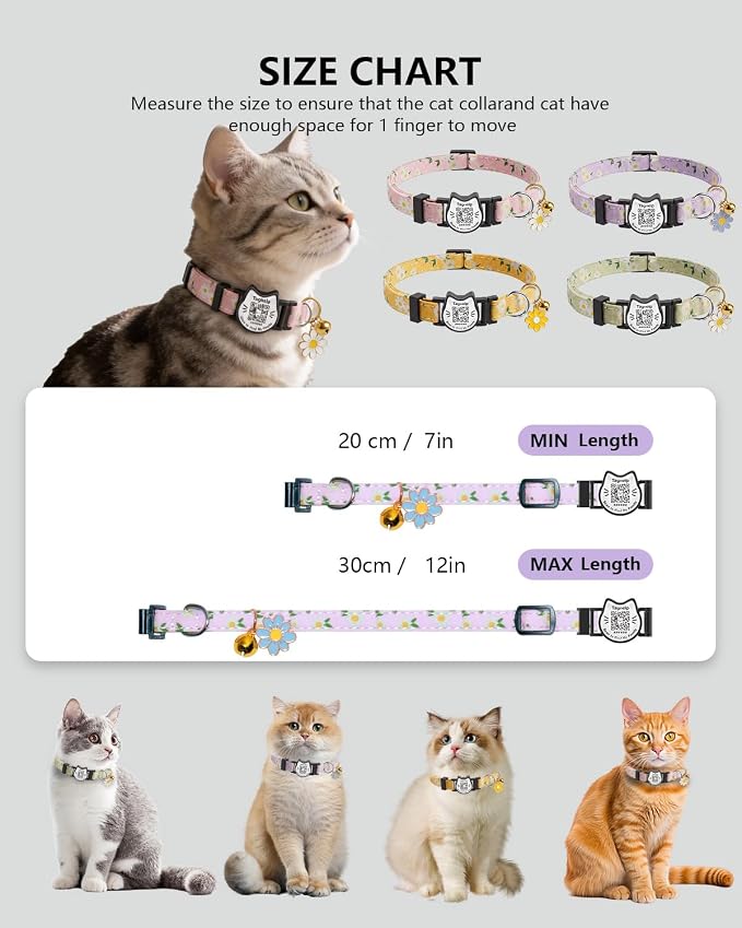 4 Pack-QR Code Cat Collar Breakaway Safe - Image 6