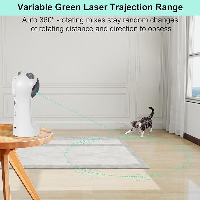 TBTeek Cat Toy, Automatic Motion-Activated, 5 Fun Patterns, 4 Speed Modes - Image 3