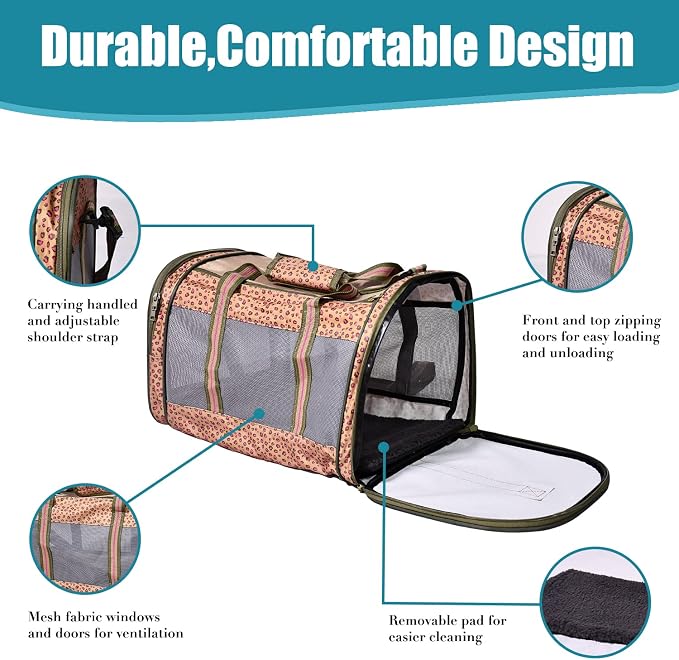 Soft-Sided Kennel Pet Carrier for Small Dogs, Airline Approved Cat Carriers Dog - Image 2