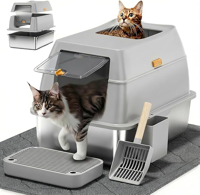 Stainless Steel Litter Box by Lovebegetslove