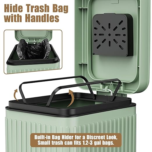 Dog Poop Trash Can for Outside & Indoor, 5L/1.3Gal Small Pet Waste Bin - Image 5