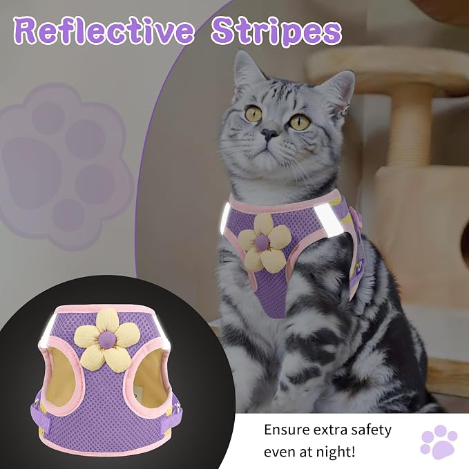 Cat Harness and Leash Set for Walking Escape Proof, Adjustable Kitten Harness - Image 3