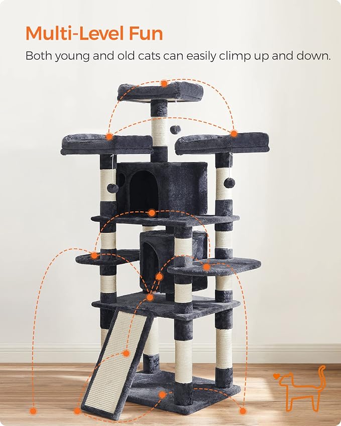 Feandrea 67 Inches Multi-Level Cat Tree - Image 3