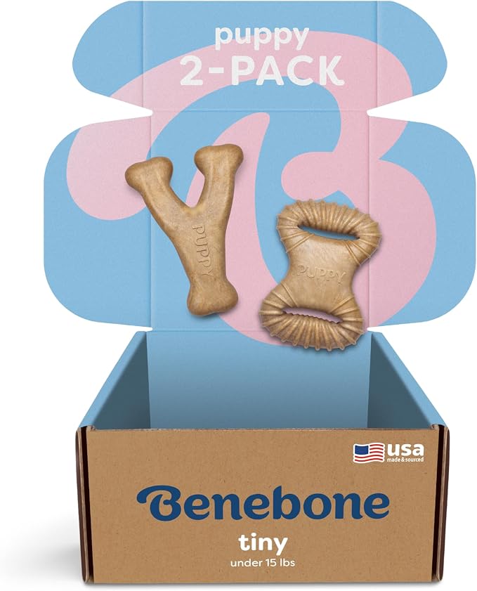 Benebone Puppy 2-Pack Dental Chew/Wishbone Real Chicken Tiny by Benebone