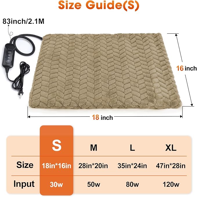 GASUR Heated Cat Bed, Waterproof Cat Heating Pad Indoor w/Timer, Temp - Image 7