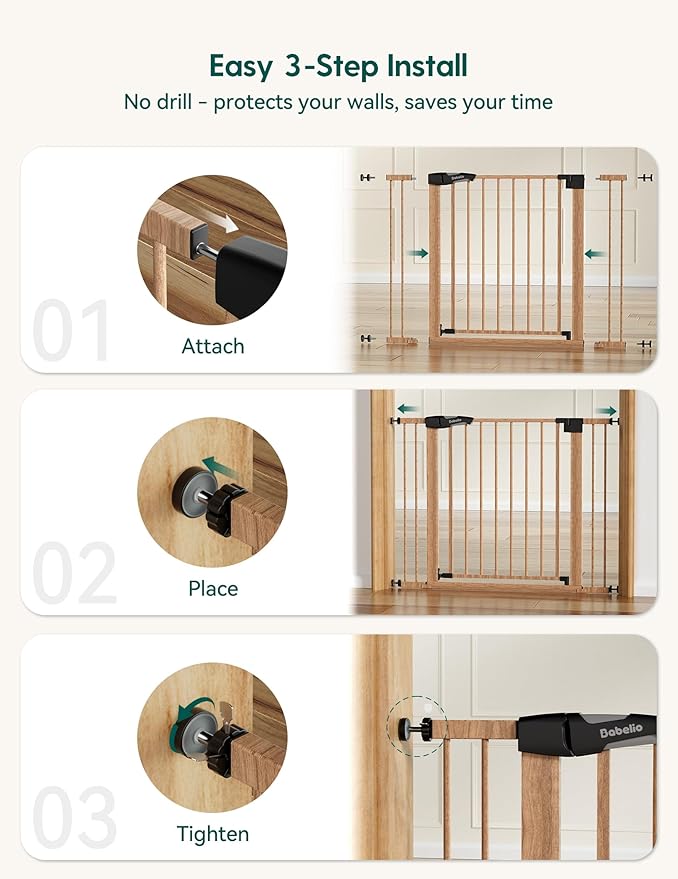 Mom's Choice Award Winner-BABELIO 26-40" Metal Baby Gate - Image 9