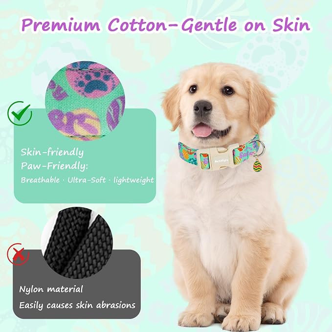 Easter Dog Collar for Extra Small Dogs, Adjustable Green Small Dog Collar - Image 4
