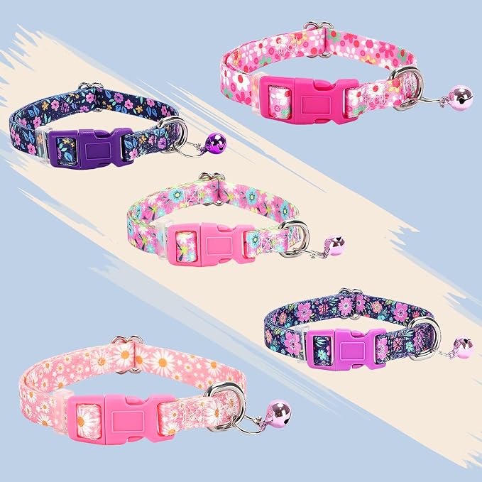 Pink Puppy Collar with Bell -Nylon Collar - Image 6