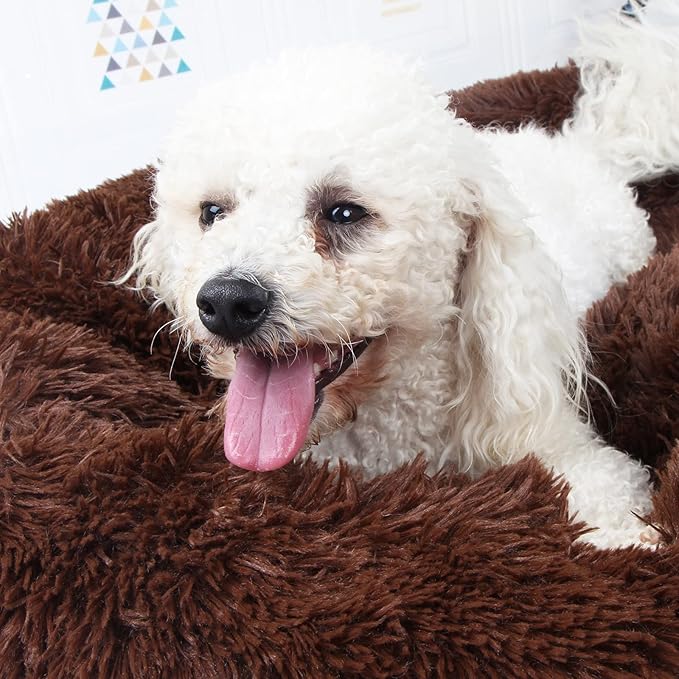 Calming Dog Bed for Medium Dogs Washable Donut 30 inches Anti-Slip Pet Bed - Image 5