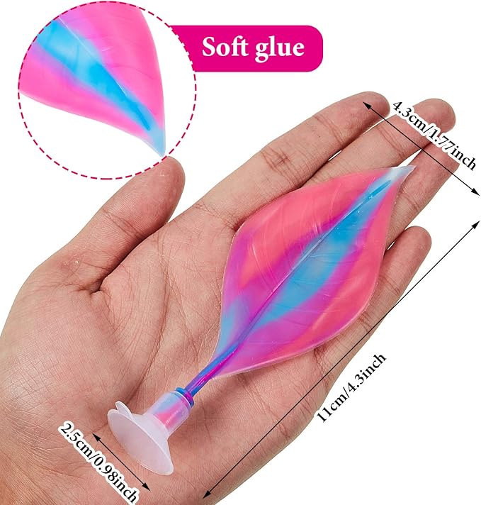 WILLBOND 2 Pcs Pink Silicone Betta Fish Bed Leaf Hammock Betta Fish Tank - Image 2