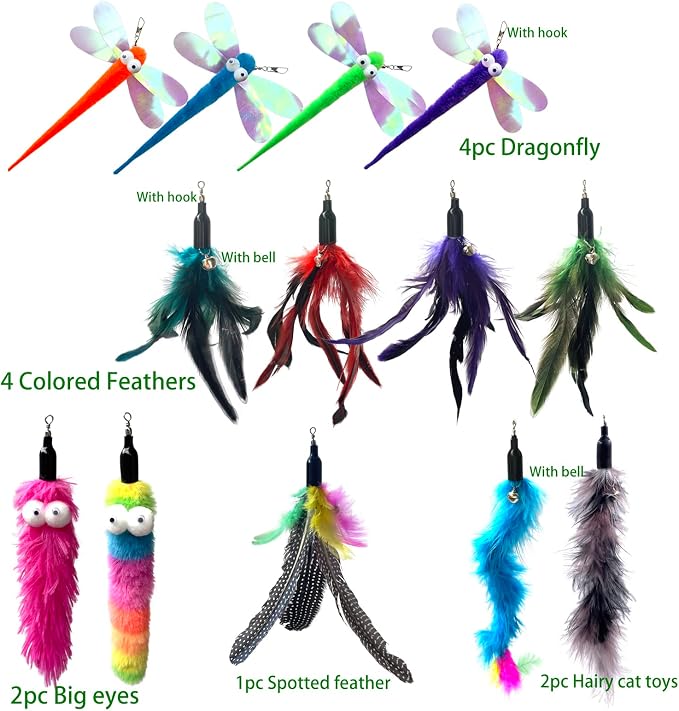 Cat Worm & Dragonfly Teaser Wand Attachments - Image 4
