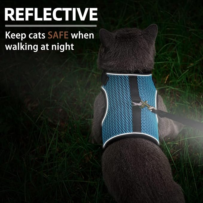PUPTECK Soft Mesh Cat Vest Harness and Leash Set Puppy Padded Pet Harnesses - Image 5