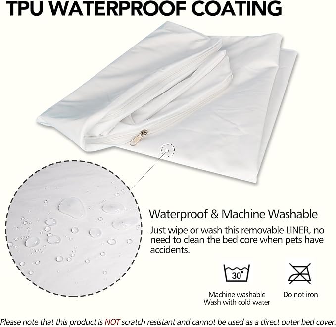Waterproof Dog Bed Liner, Washable Replacement Cover Reusable Pet Pee Water - Image 3