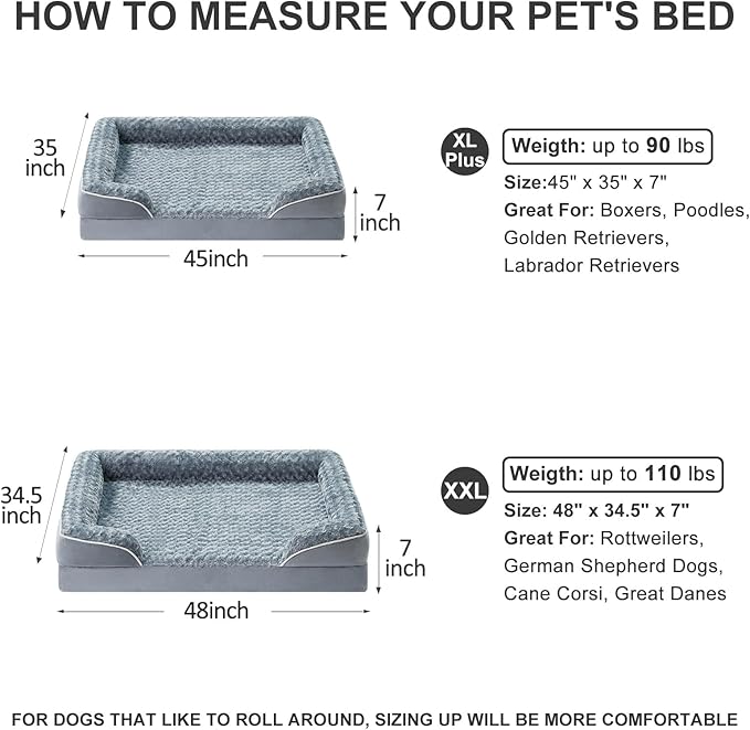 WNPETHOME Dog Beds for Large Sized Dogs, Washable Orthopedic Dog Couch Sofa Bed - Image 6